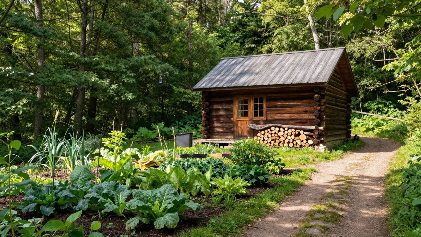 Rustic cabin in West Virginia forest
