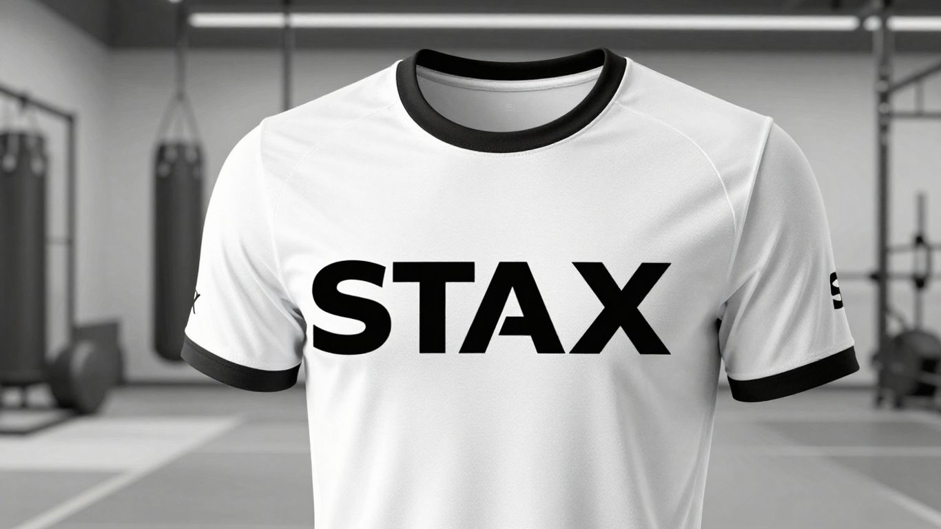 STAX sportswear logo on athletic apparel.