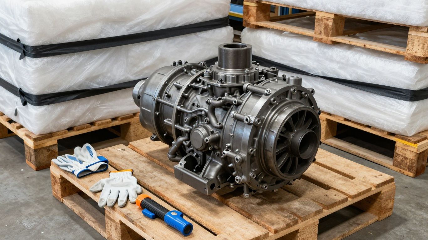 Used Haval transmission prepared for careful shipping