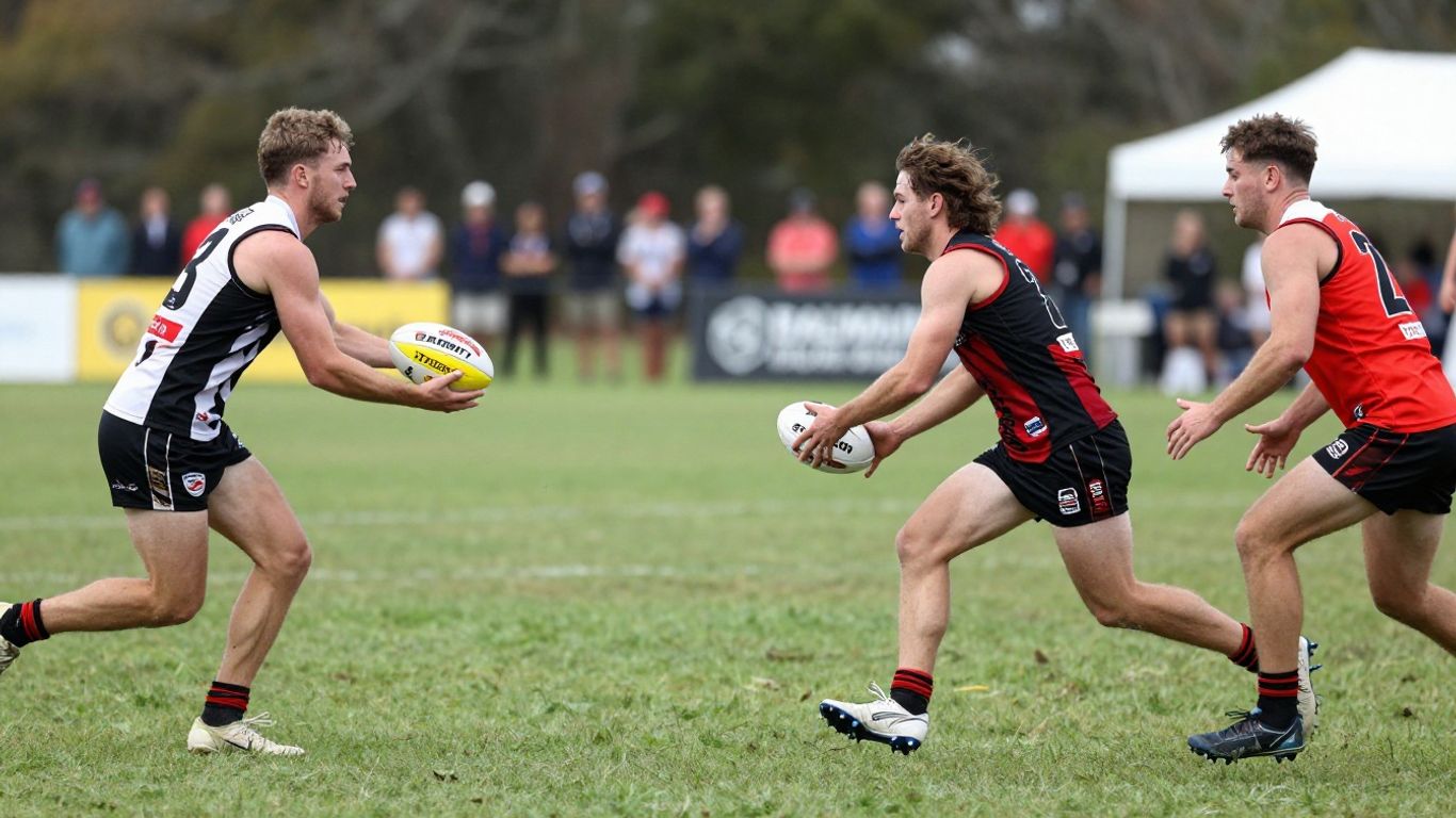 Balmain Touch Football players in action on a grassy field.