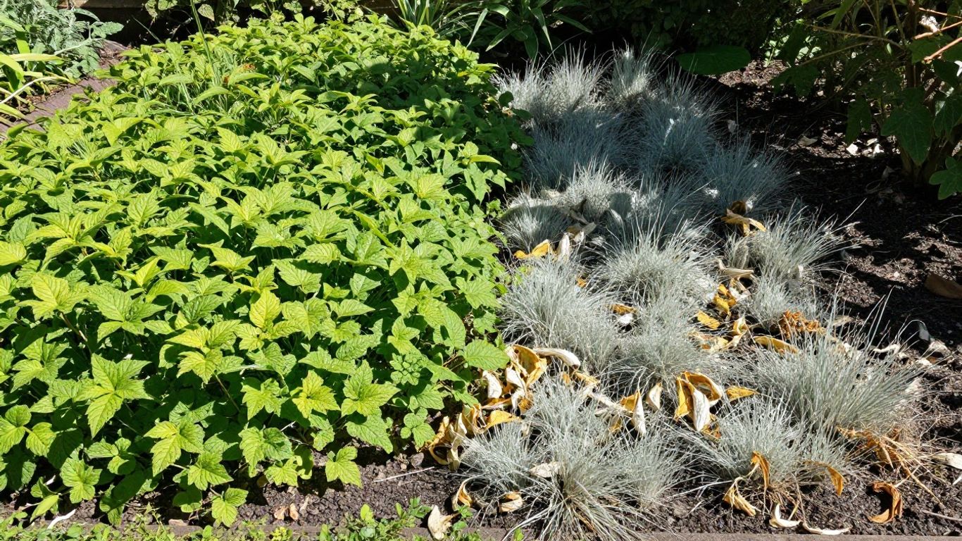 Garten mit sonnigen und schattigen Bereichen
