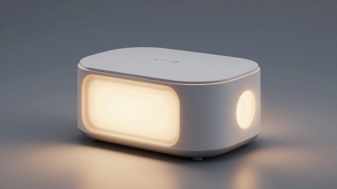 Moderne Lichttherapie-Geräte mit sanftem Leuchten.