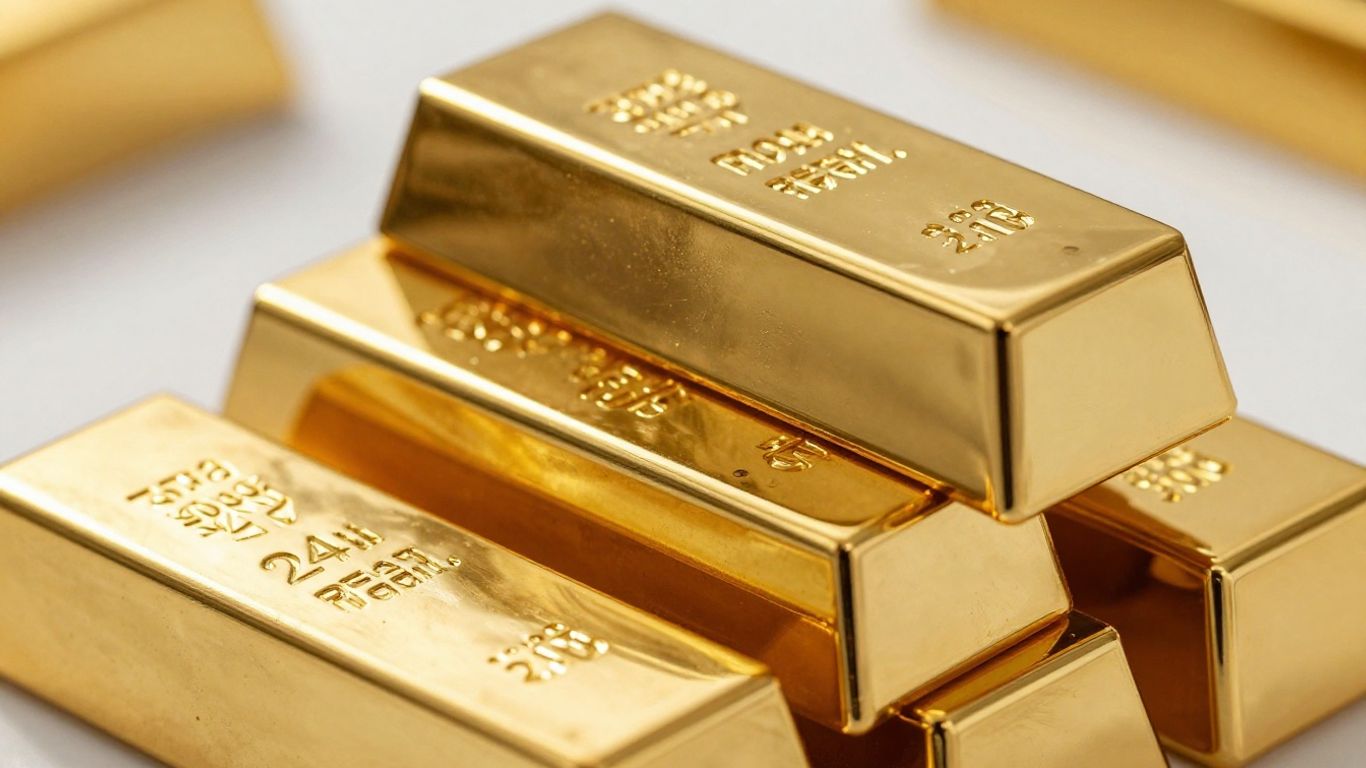 闪亮的 24k 纯金条。