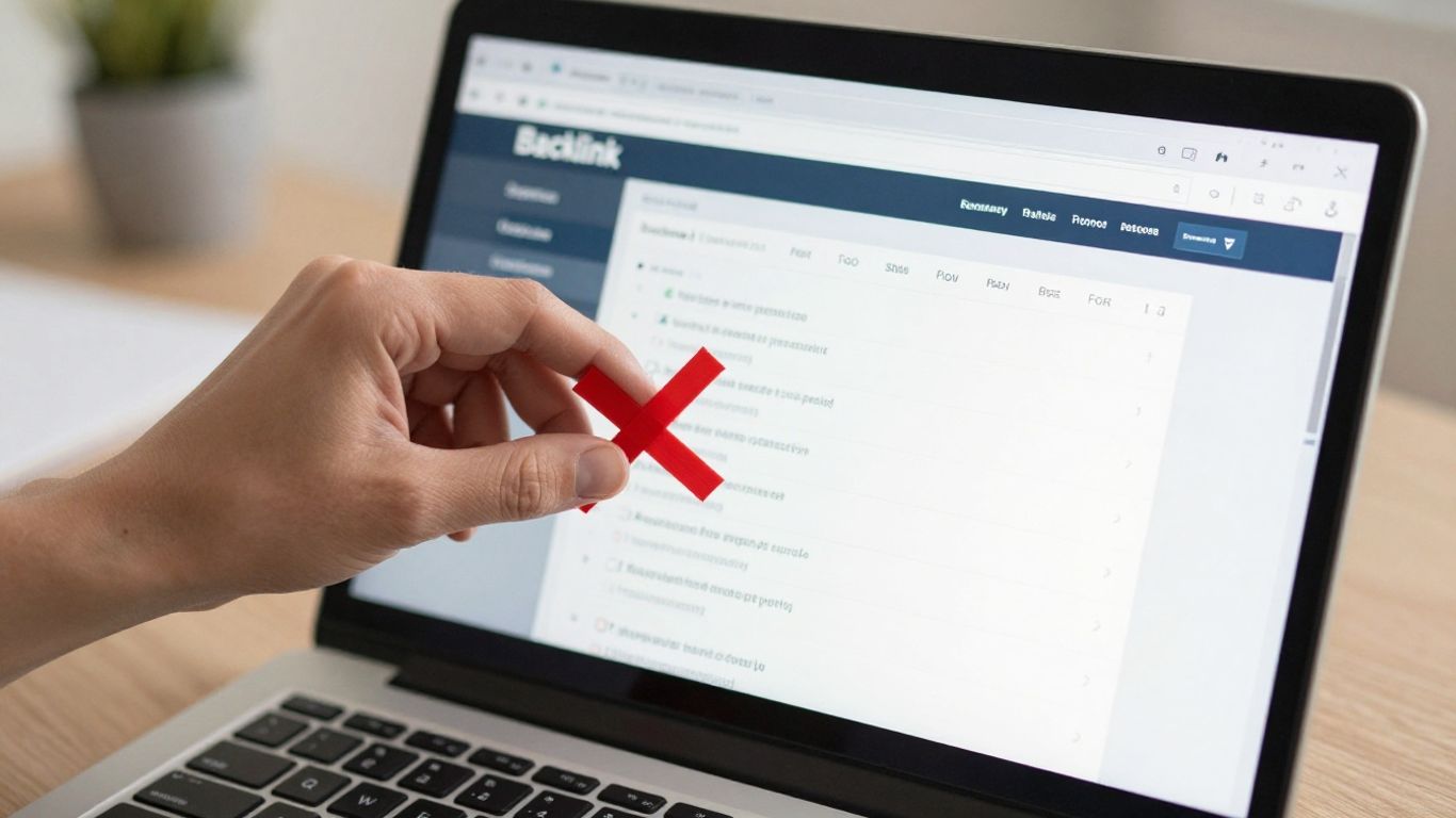 Removing bad backlinks from a website for SEO.