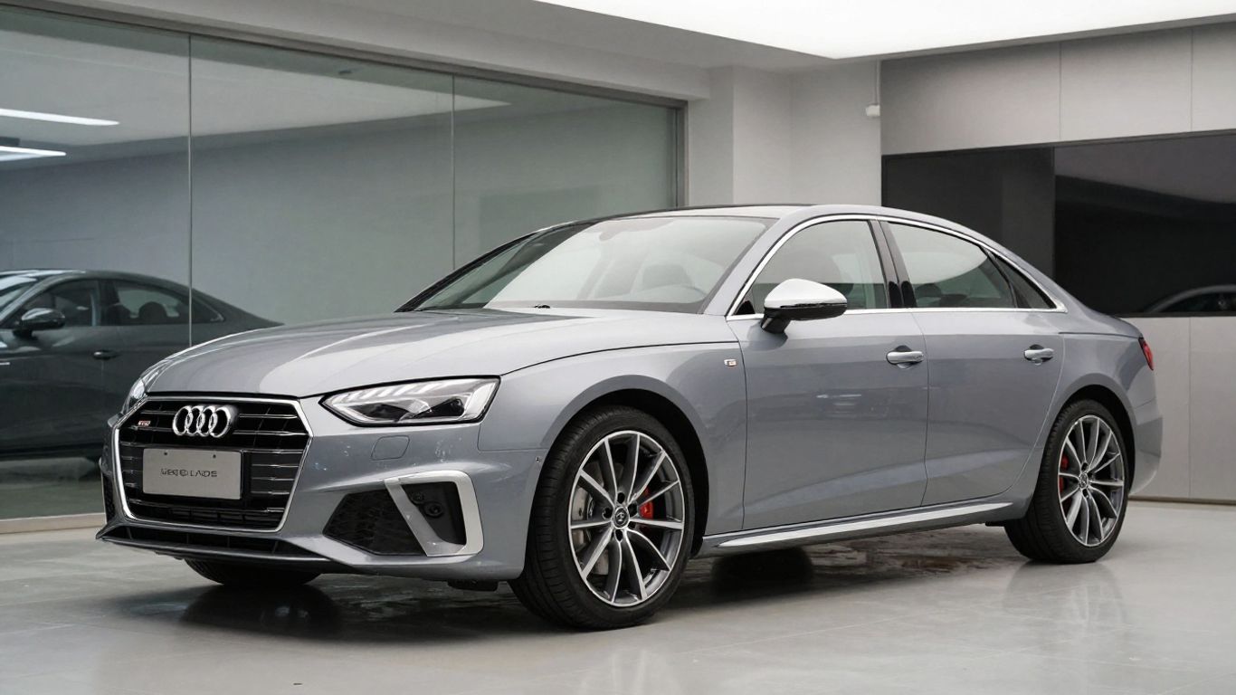 Audi car in a modern garage.