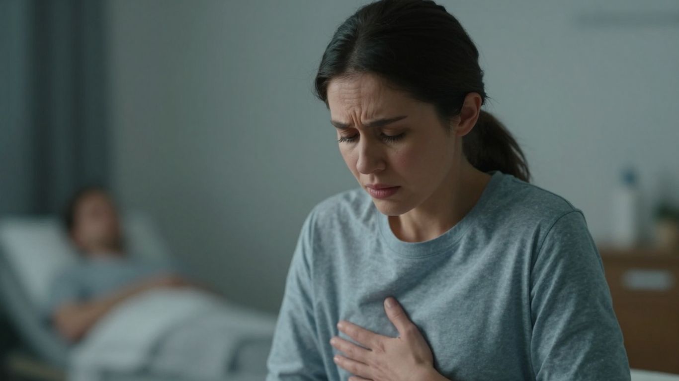 Mulher preocupada com dor abdominal e ciclo irregular.