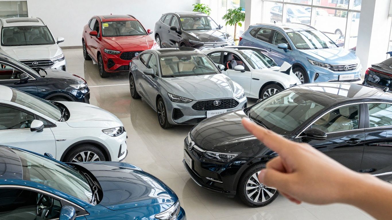 Auswahl von Autos in einem Showroom