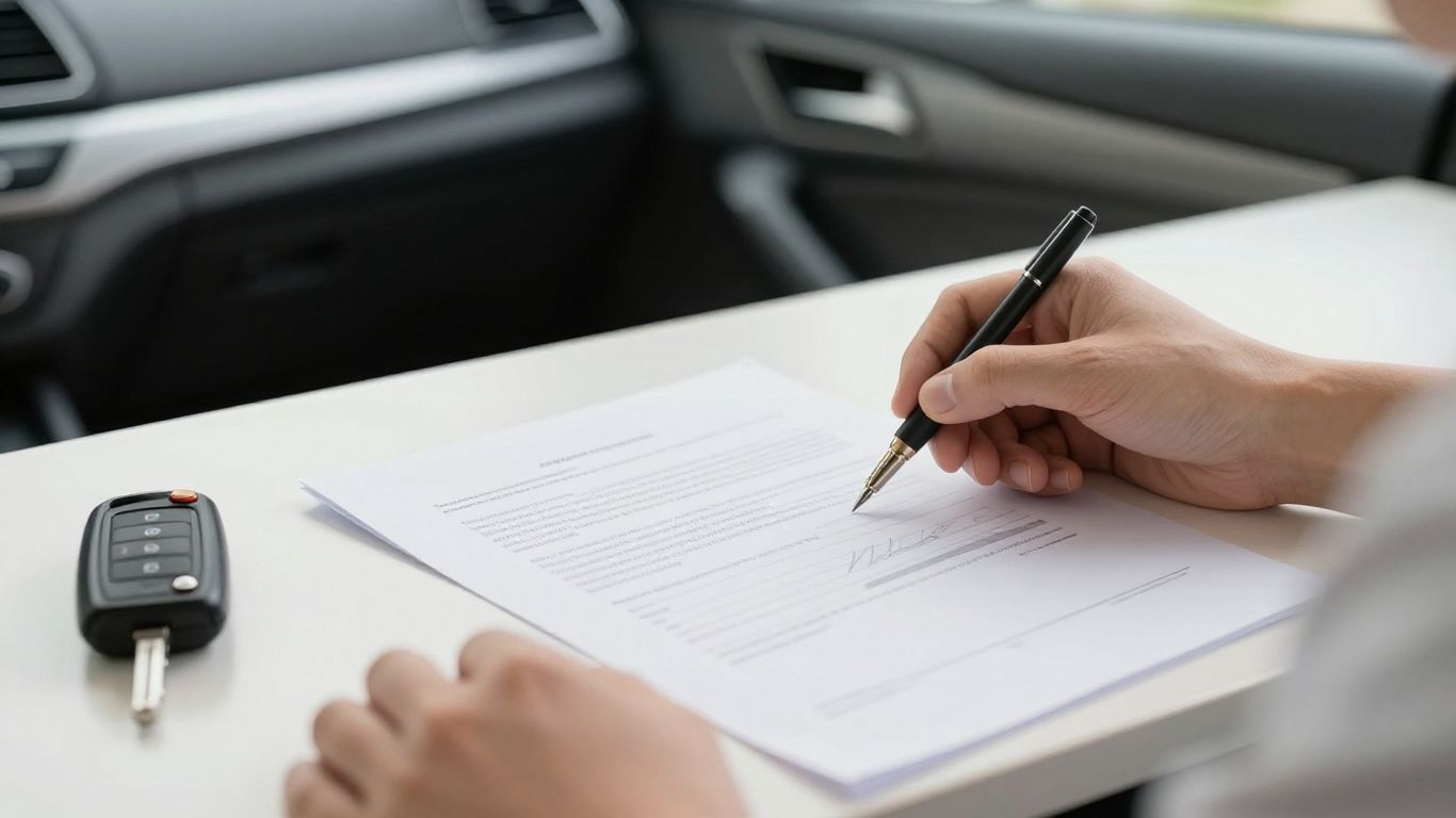 Autokauf mit Unterlagen und Fahrzeugschlüsseln