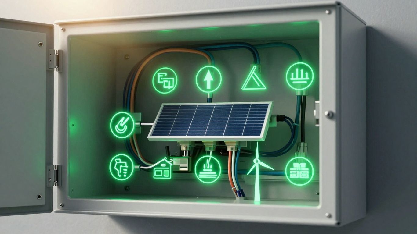 Modern electrical panel with renewable energy