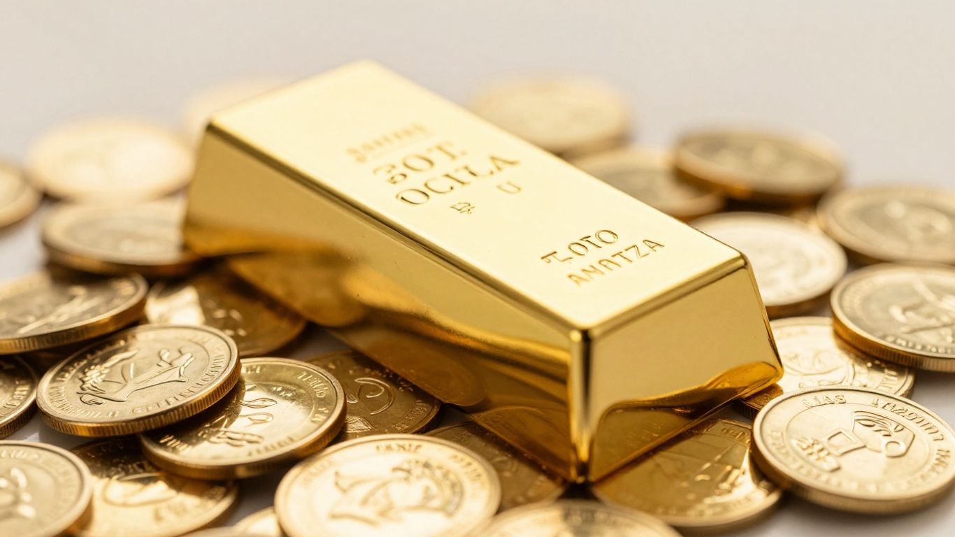 lingotes de oro y monedas de oro