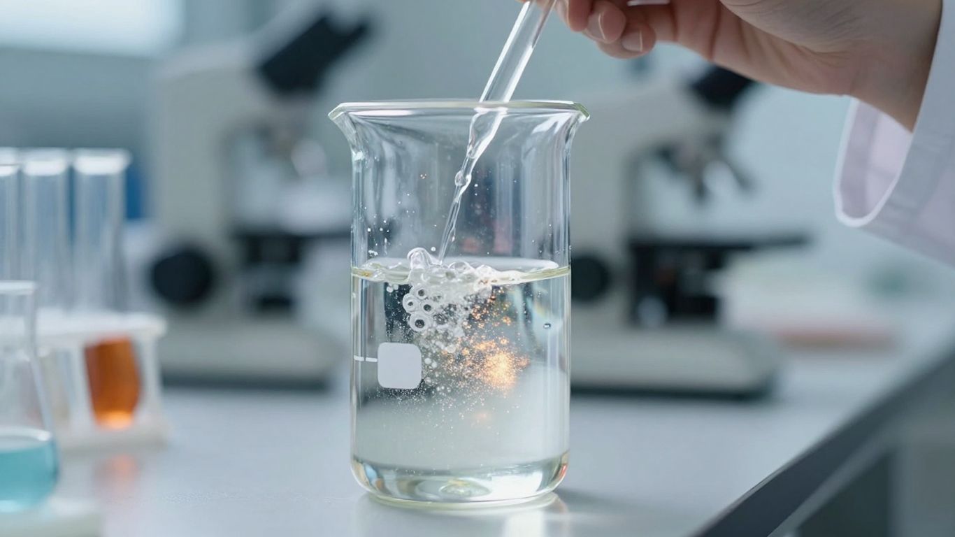 Scientist observing particle samples