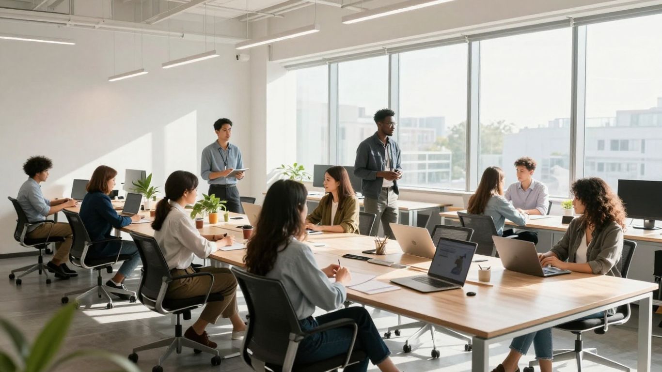 Ntooitive agency team collaborating in a modern office.
