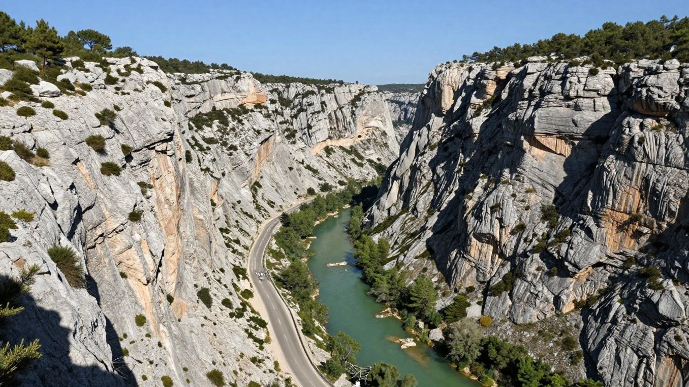 Winding road above the Verdon canyon