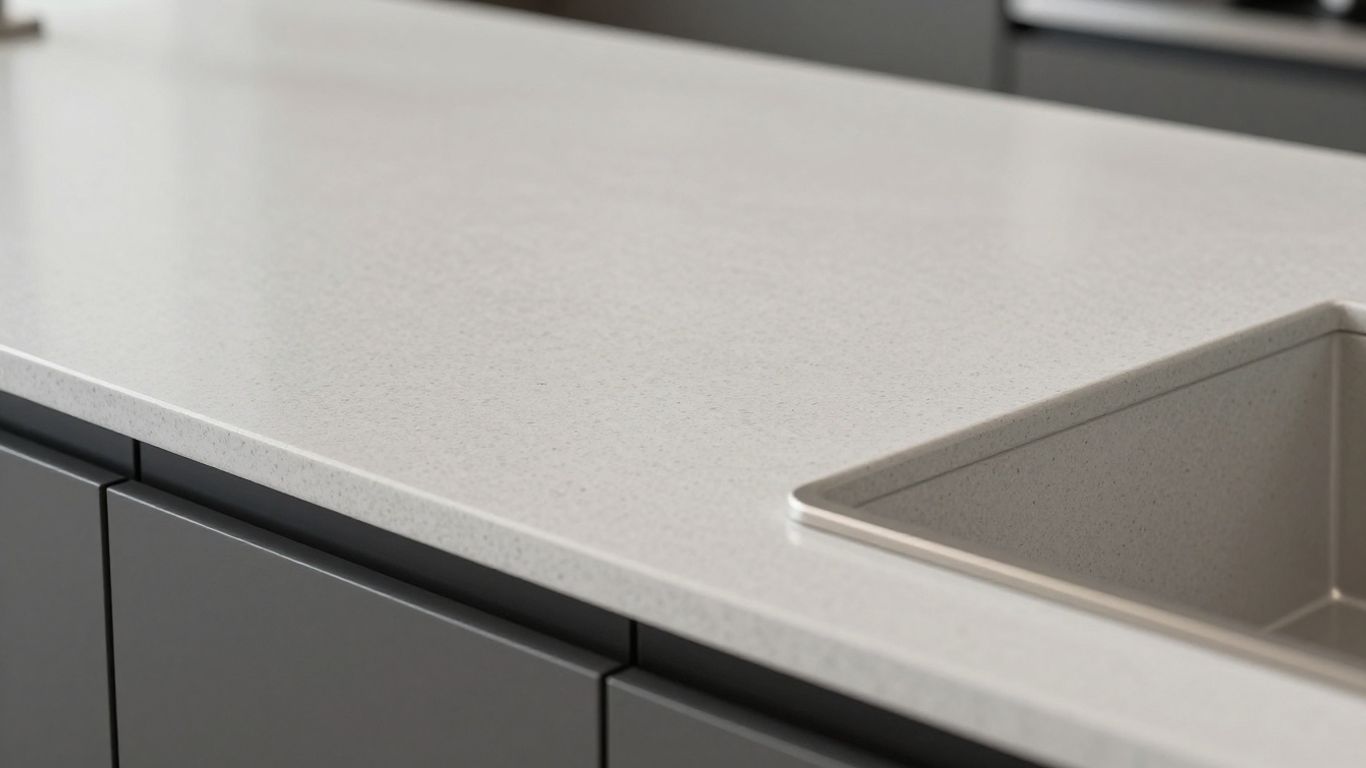 Close-up of a durable Silestone quartz worktop.