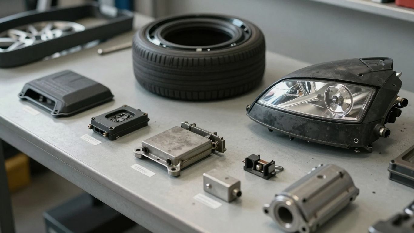 Used Audi TT components in an Australian parts yard