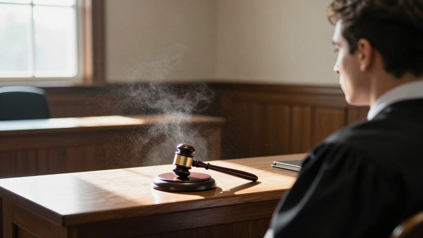 North Carolina courtroom with judge and defendant.