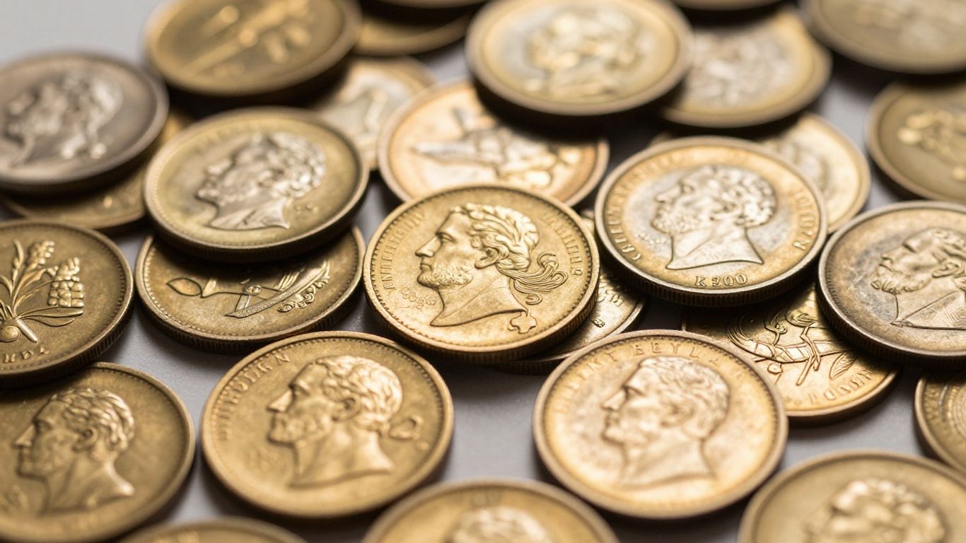 Collection of rare antique gold and silver coins.