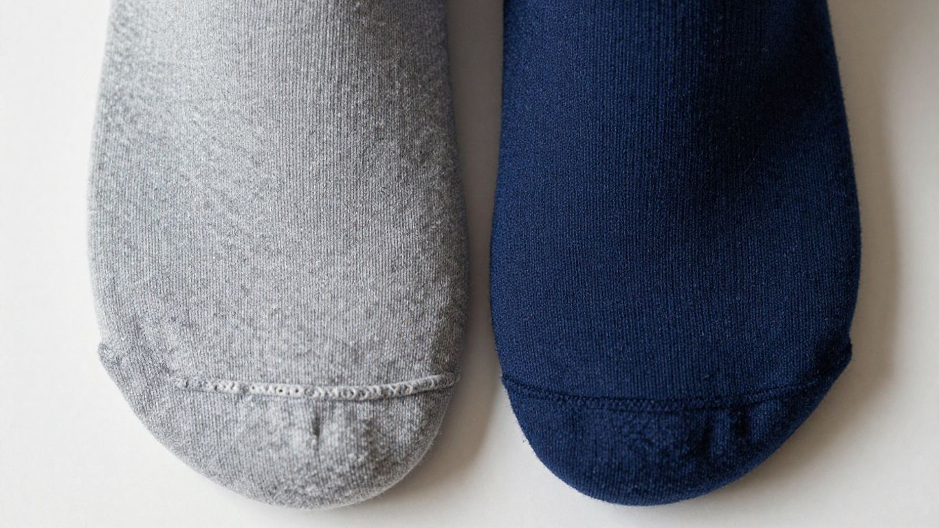 Lightweight and heavyweight work socks side-by-side.