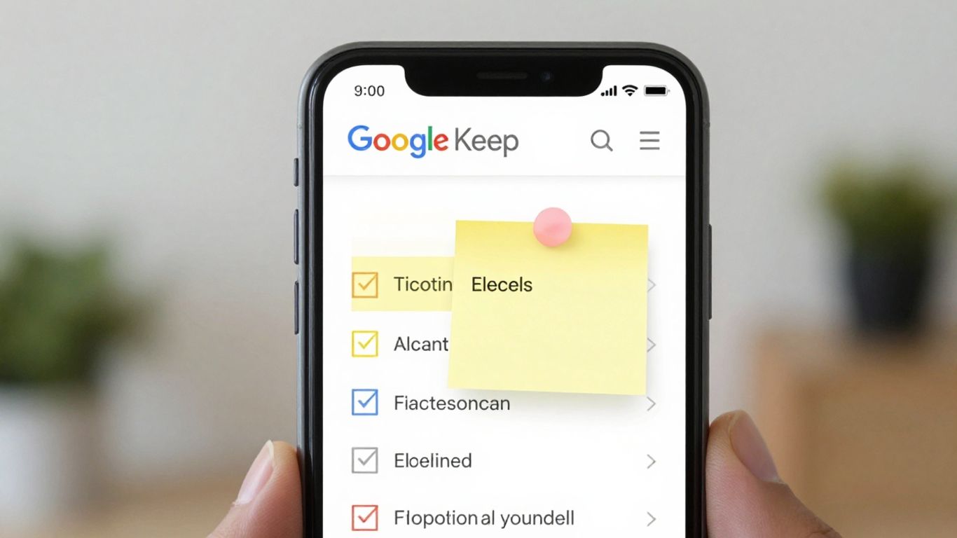 Tela do aplicativo Google Keep com notas coloridas.