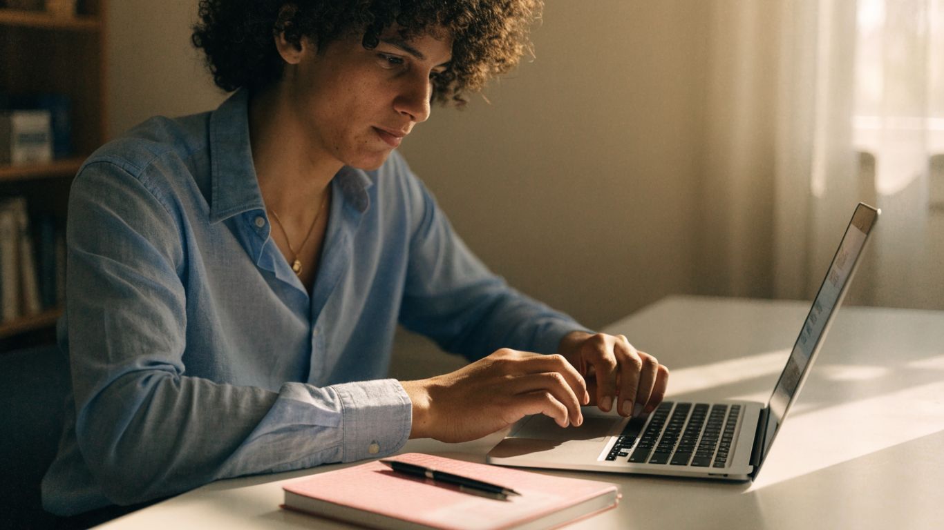 Trader checking account details after an evaluation