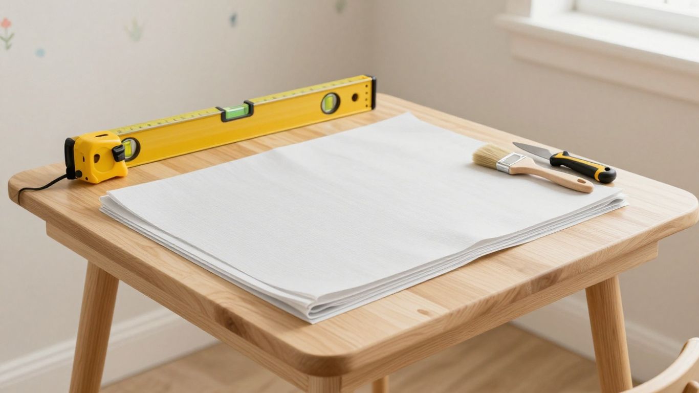 Outils pour poser papier peint chambre enfant