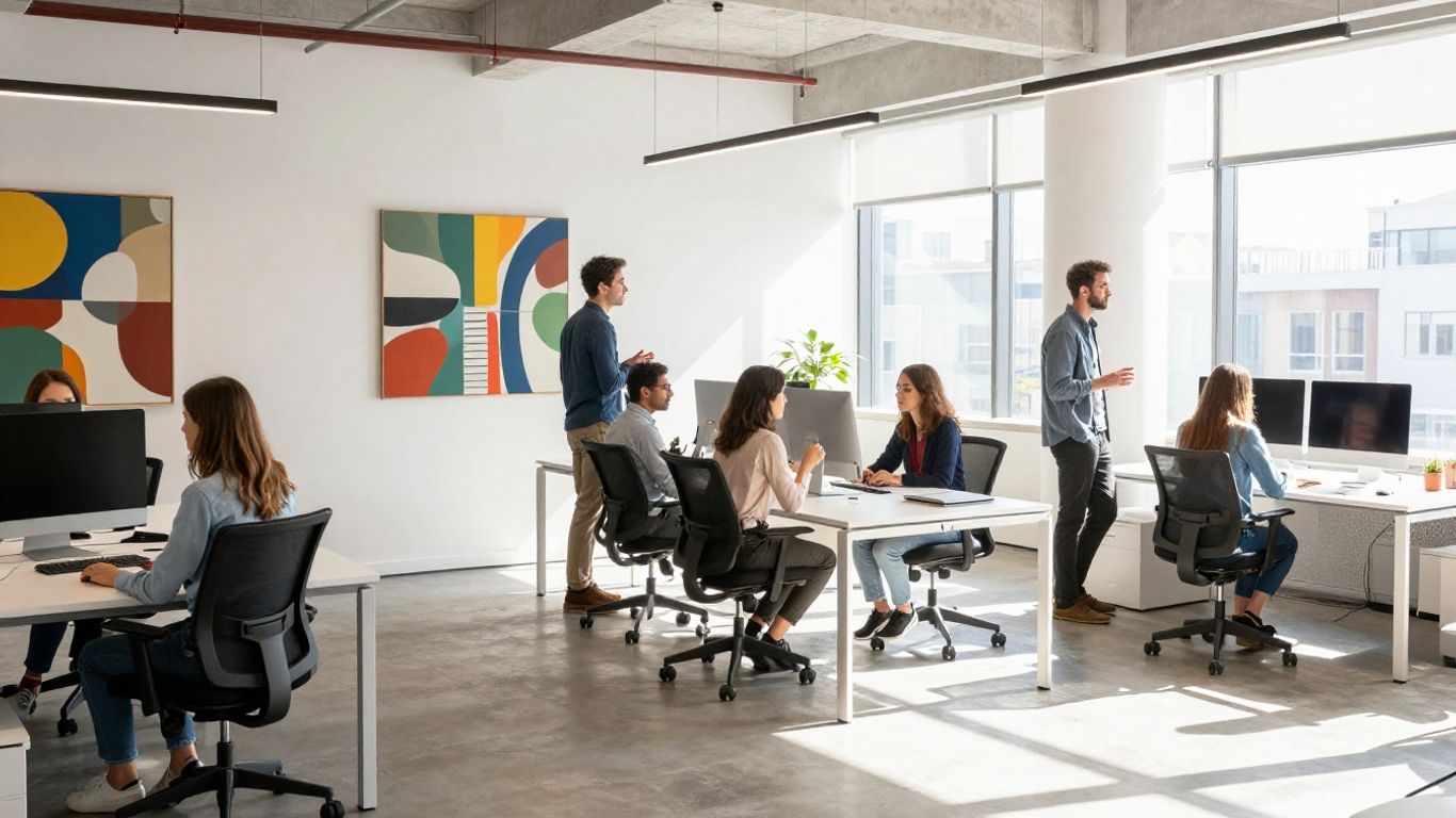 Webfx office interior with collaborative workspaces and natural light.