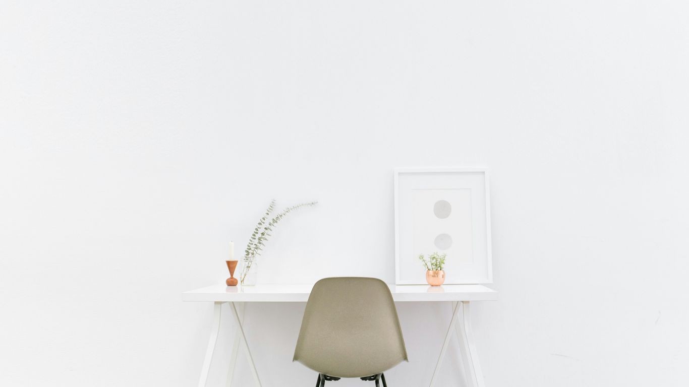 Minimalist clear display setup in a modern living space