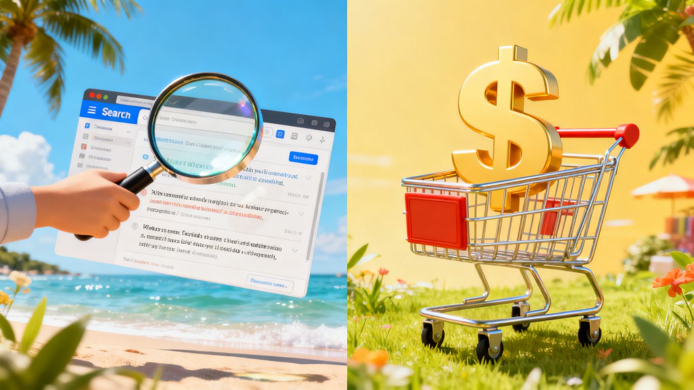 SEO and paid ads comparison for small businesses in summer.