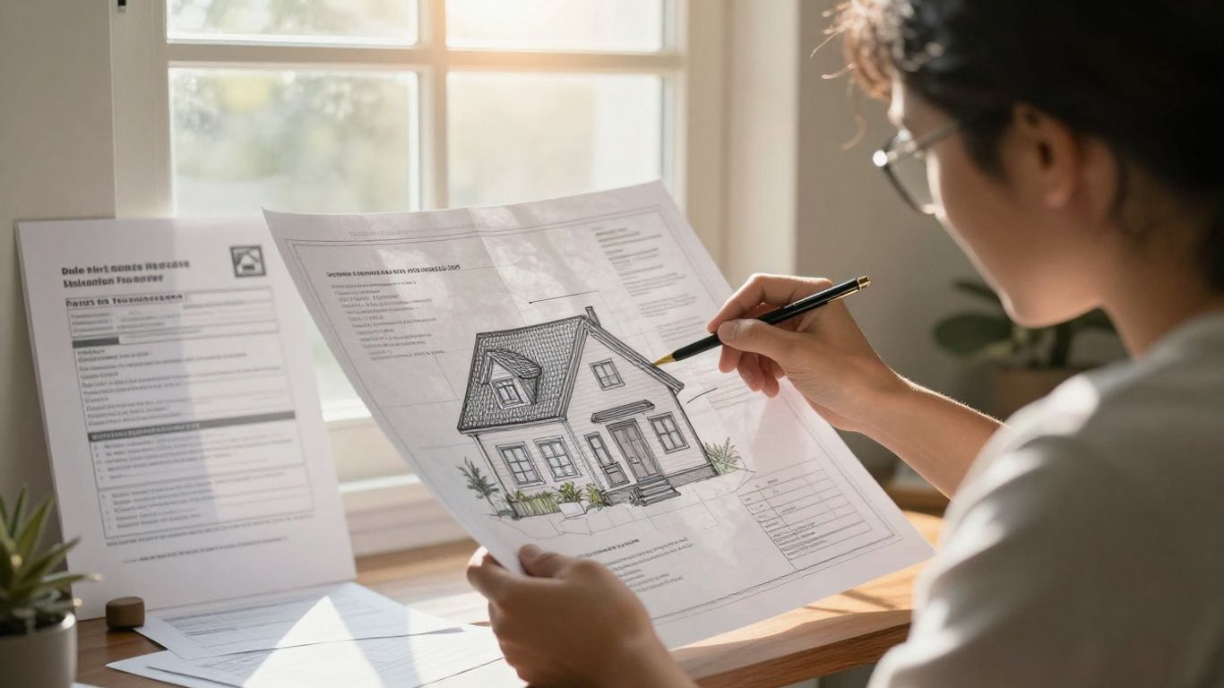 Persona calculando el precio de un seguro de hogar.