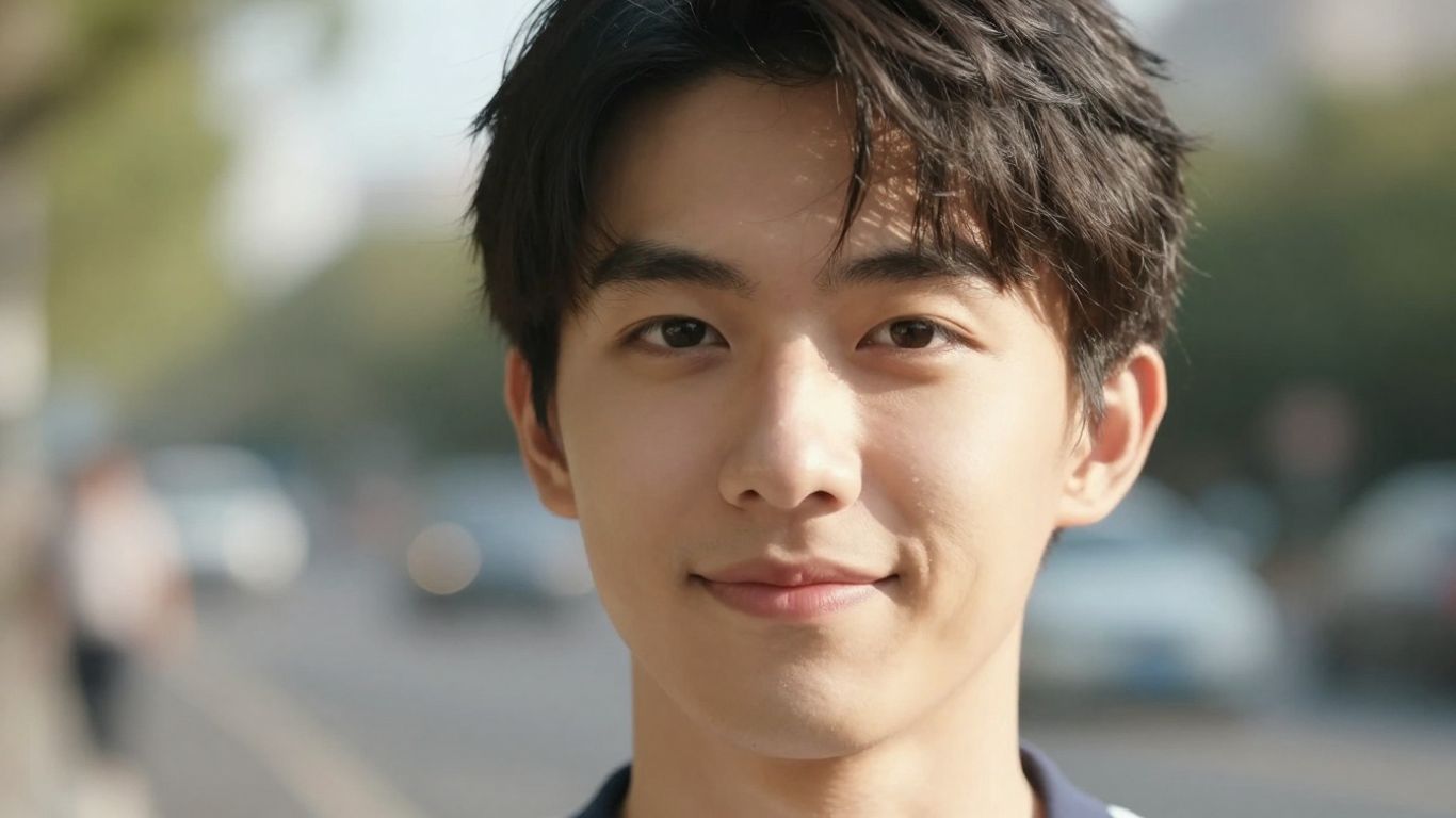 Person nodding yes, looking forward with determination.