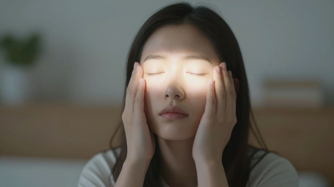 Person lost in thought, head glowing softly.