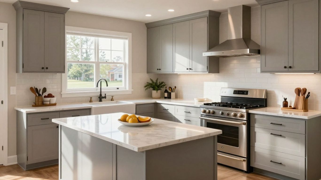 Remodeled kitchen in Berkeley Lake, Georgia with modern finishes.