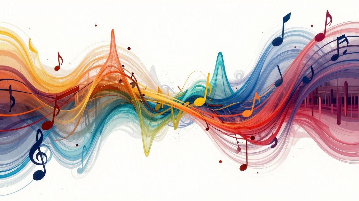 Abstract sound waves transforming into visual art.