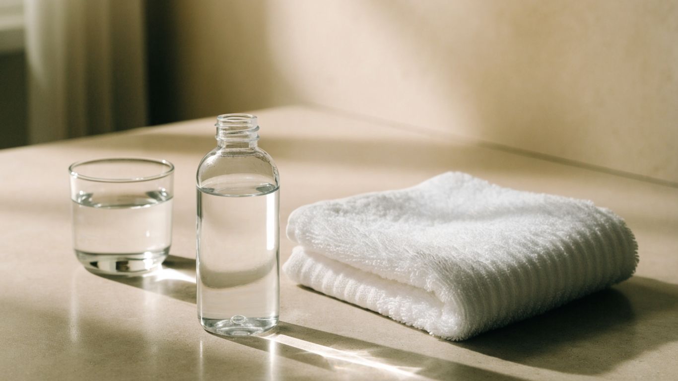 Water-based lubricant beside a clean towel