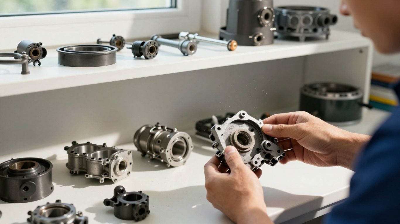 Skoda car parts in a workshop