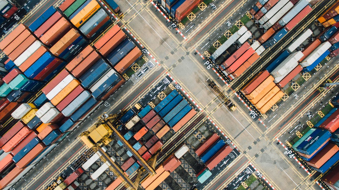 Singapore cargo containers at port