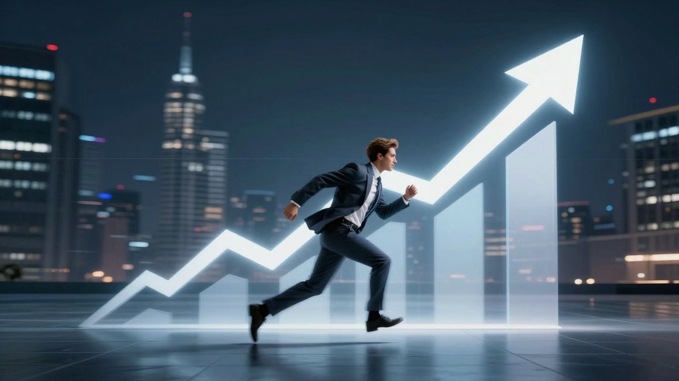 Image depicting financial growth and technological advancement.