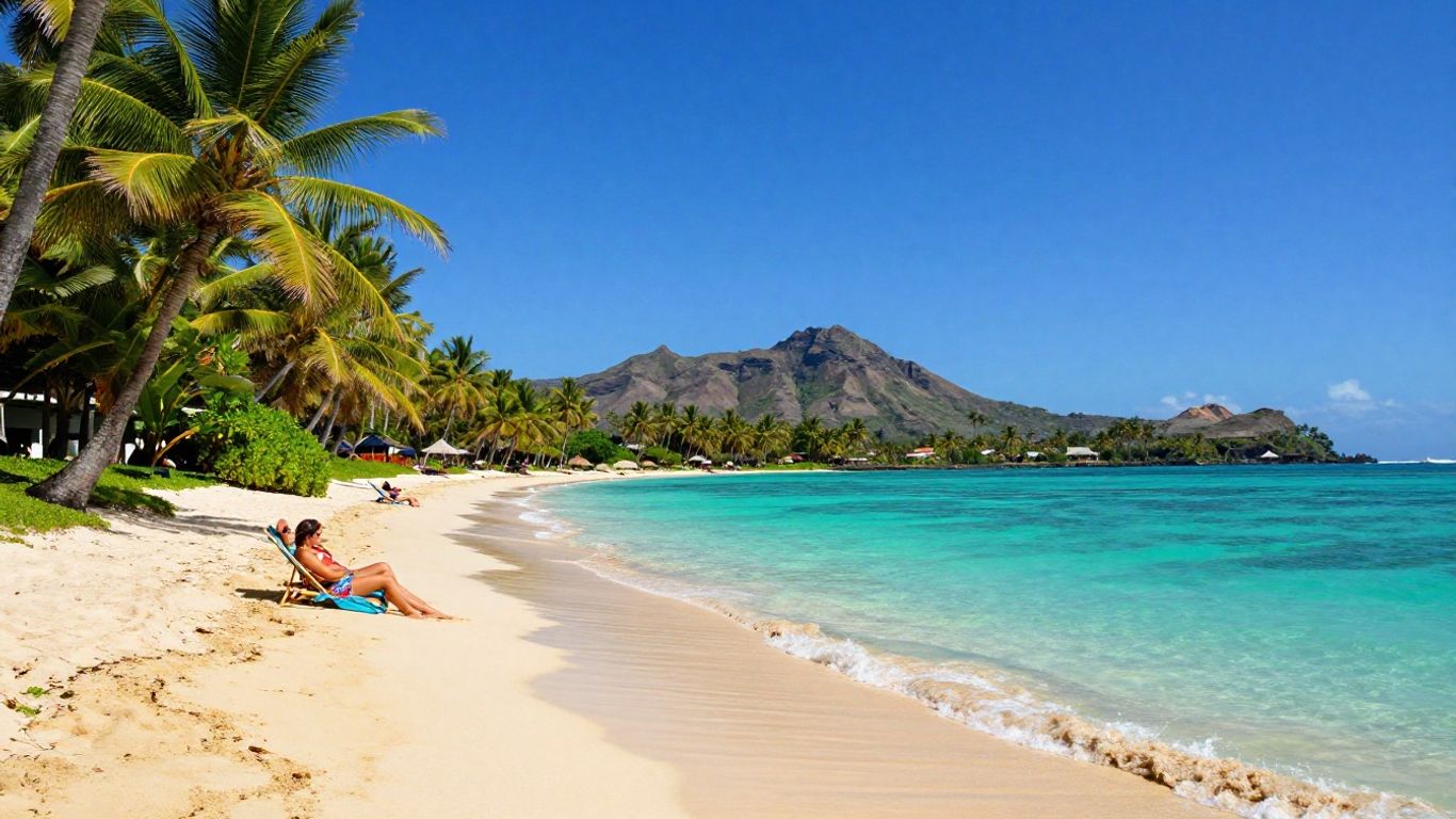 Cheap all-inclusive Canary Islands holiday beach scene