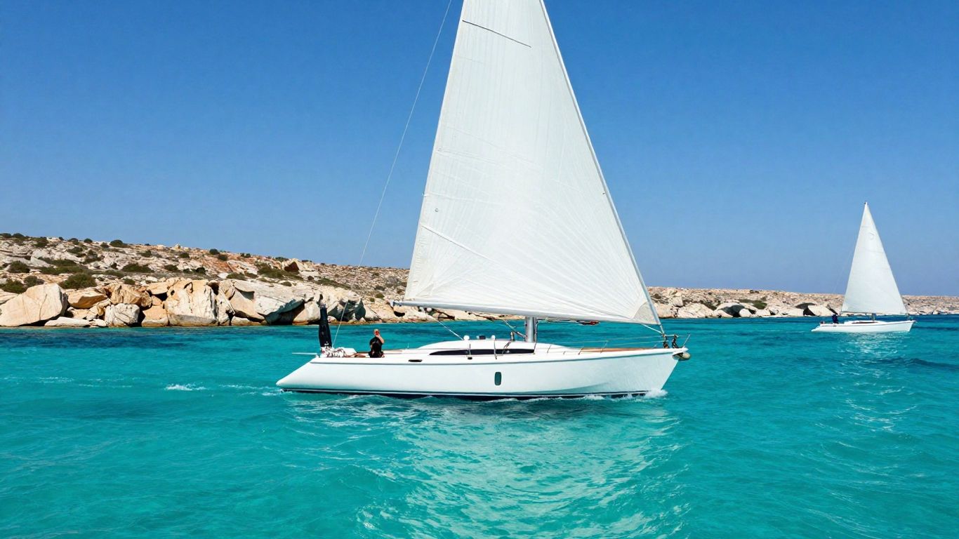 Luxury yacht sailing in the Greek Islands