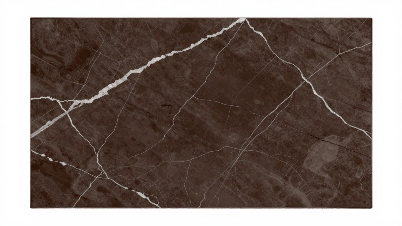 Emperador Dark marble tile sketch with brown and white veining.