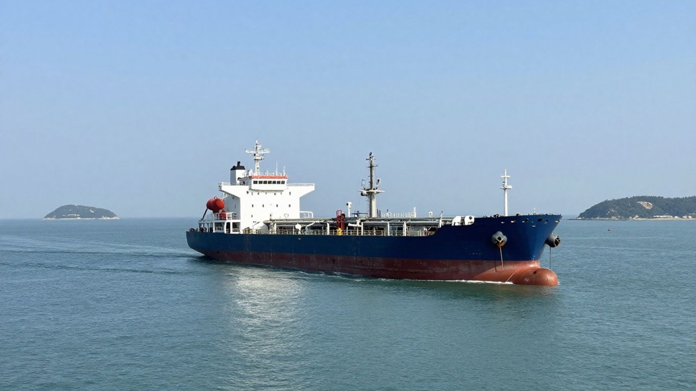 Pétrolier chinois naviguant dans le détroit d’Ormuz.