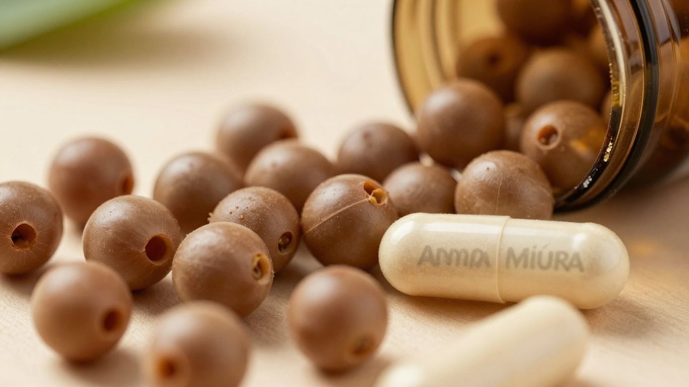 Amora Miúra e vitamina para alívio dos sintomas da menopausa.