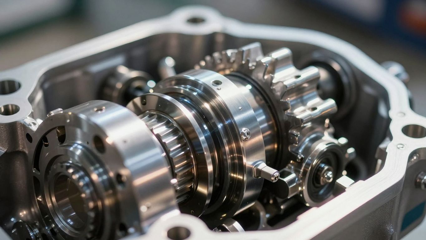 Automotive gearbox close-up