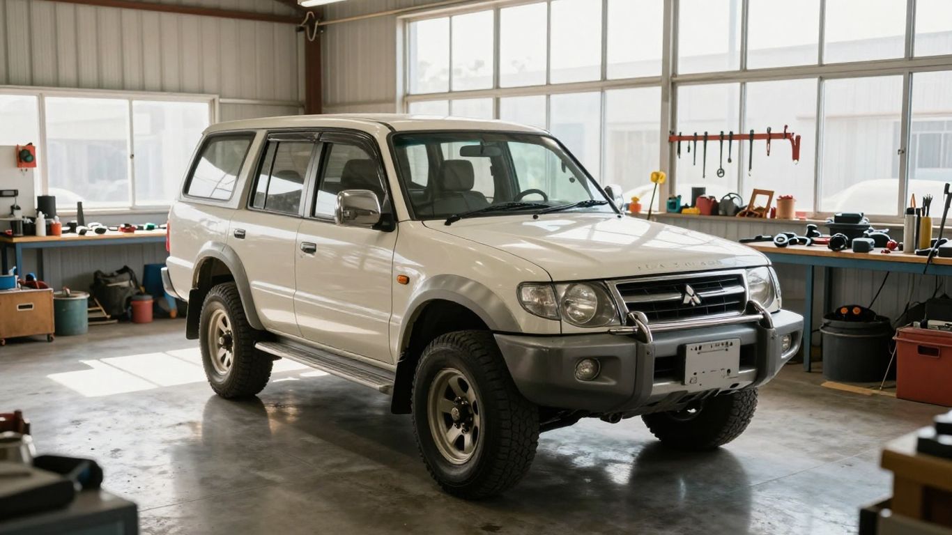 Mitsubishi Triton and Pajero in workshop