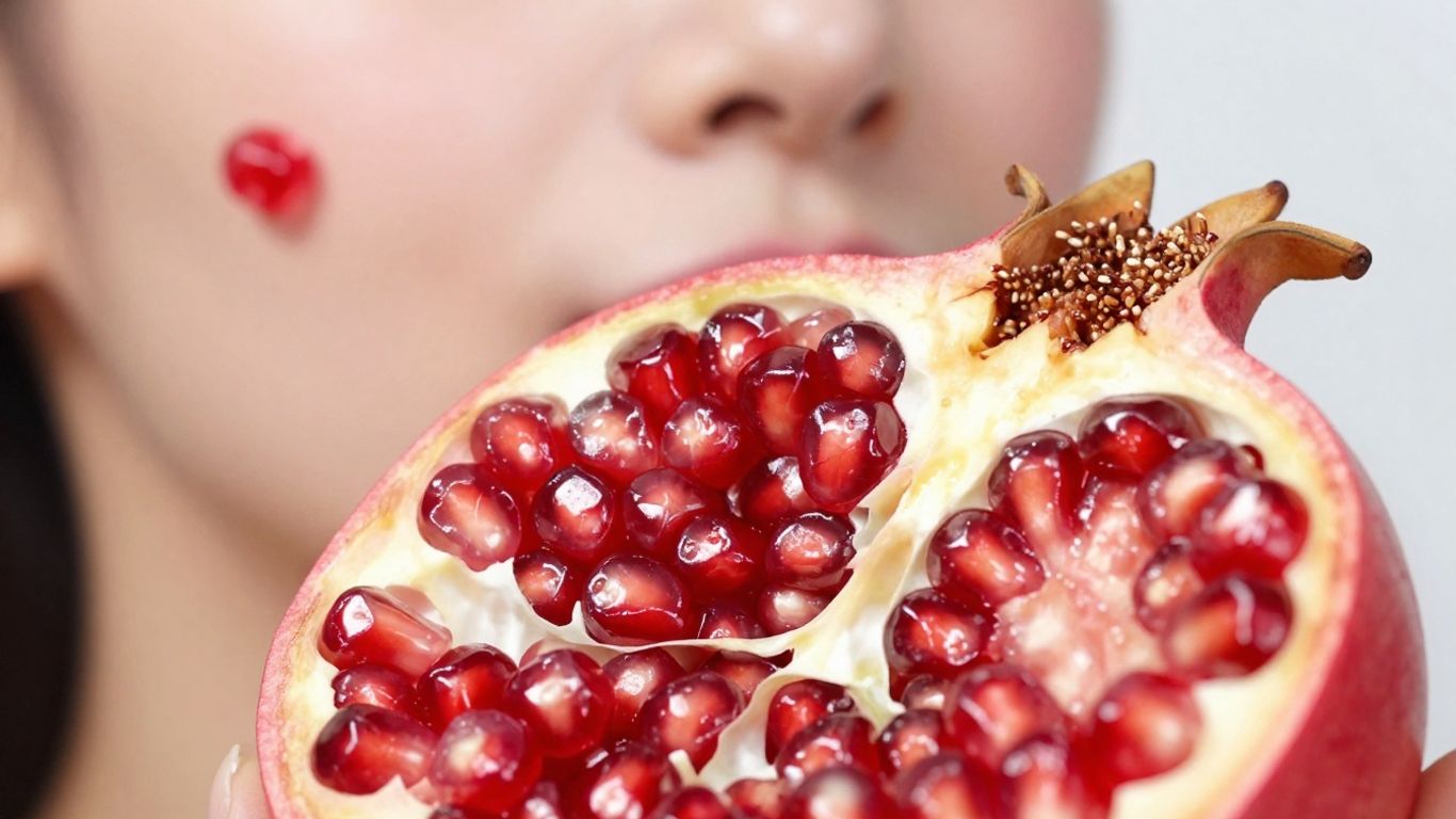 Pomegranate and radiant skin close-up