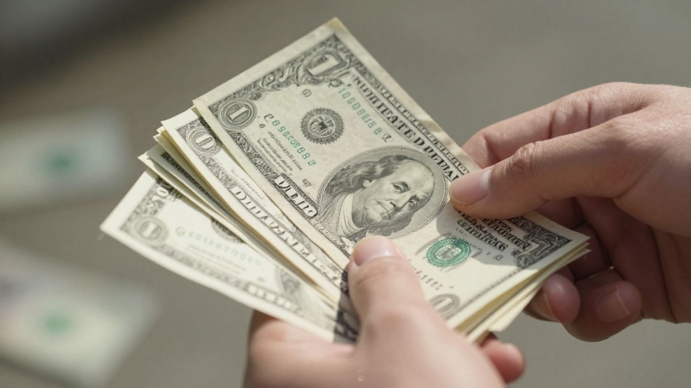 Herbalife distributor holding money, earnings concept.