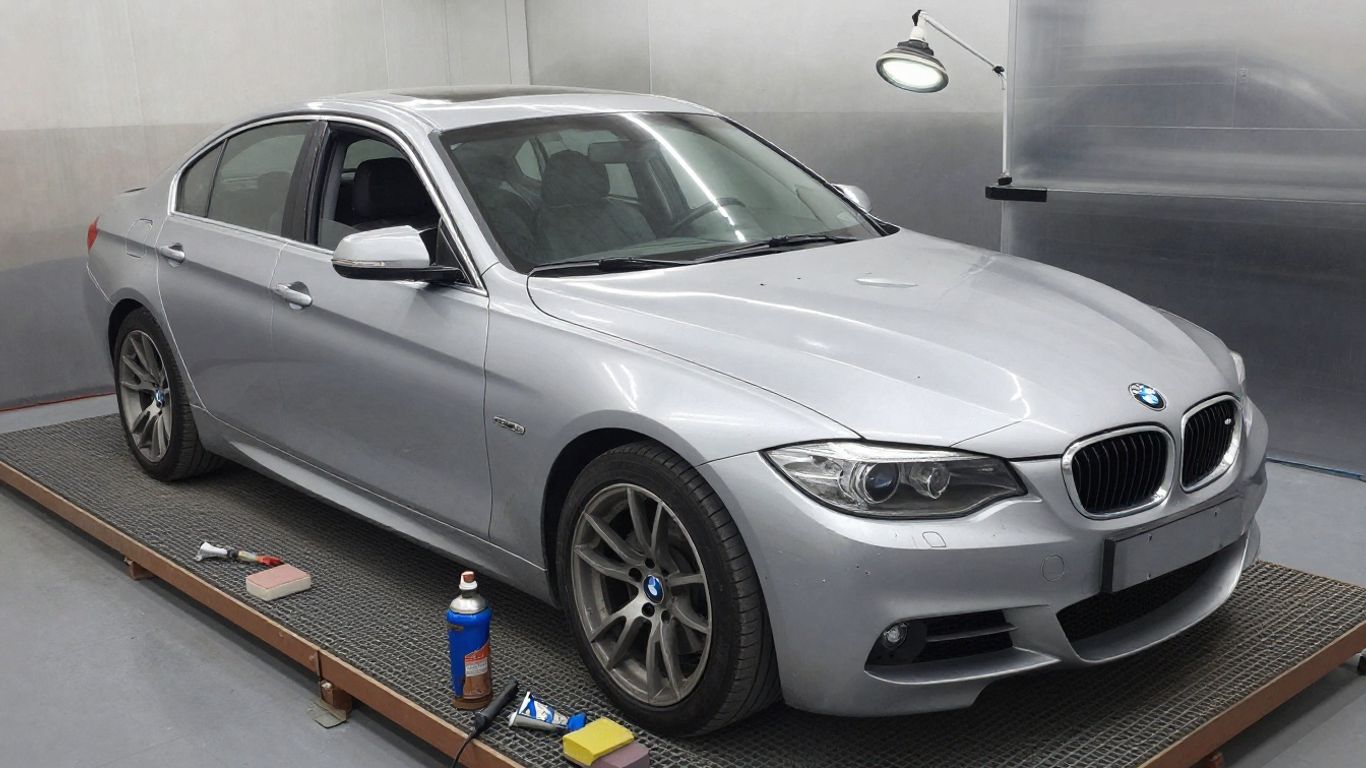 Used BMW bonnet ready for paint inspection