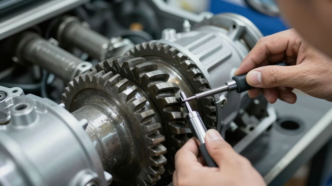 Refurbished mechanical components lined up for quality checks