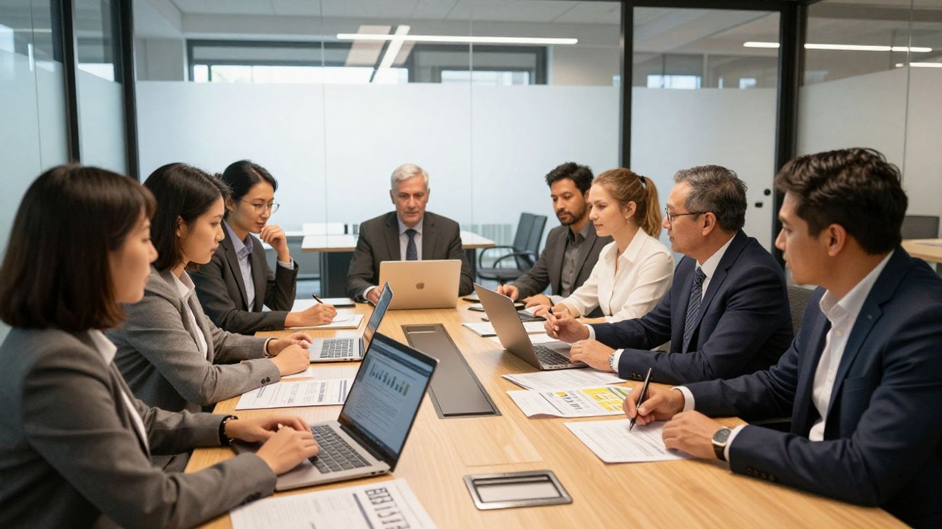 Revenue leaders reviewing shared goals
