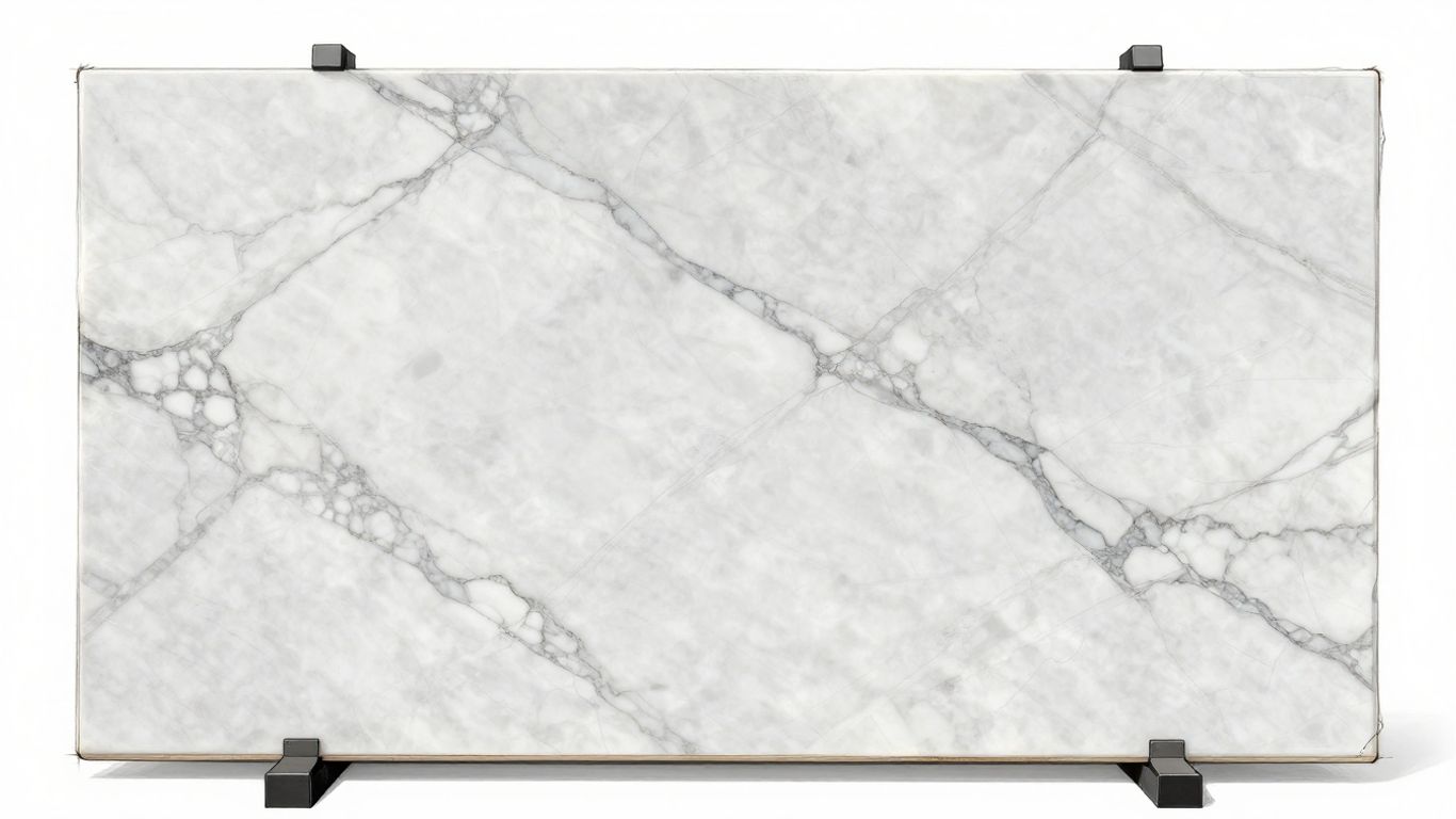 Bianco Dolomite marble slab sketch with grey veining.